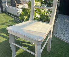 Shabby Chic off white solid wood chair