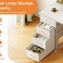 Computer Desk with Drawers, 120x48cm Modern Office Desk with Storage, Small Study Table for Home Office, White Image 4