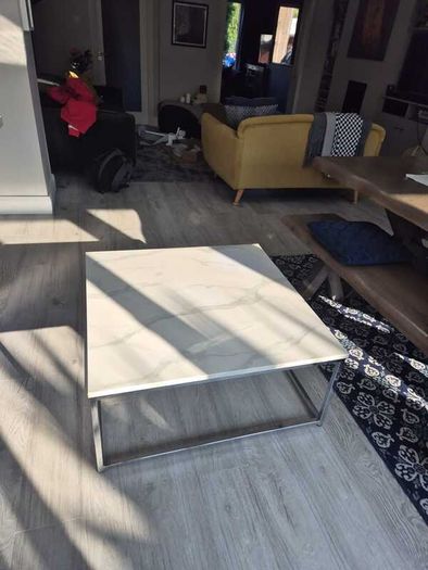 Large Coffee Table - marble and chrome