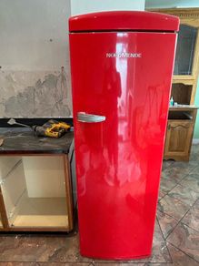 NordMende Retro Top Mount Freestanding Fridge Freezer Red