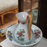 Vintage Hand-Painted Floral Wash Jug & Basin Set Image 2