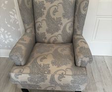 Beautiful duck egg blue and cream armchair
