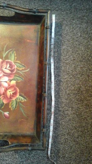 Set of 3 large vintage metal tole trays