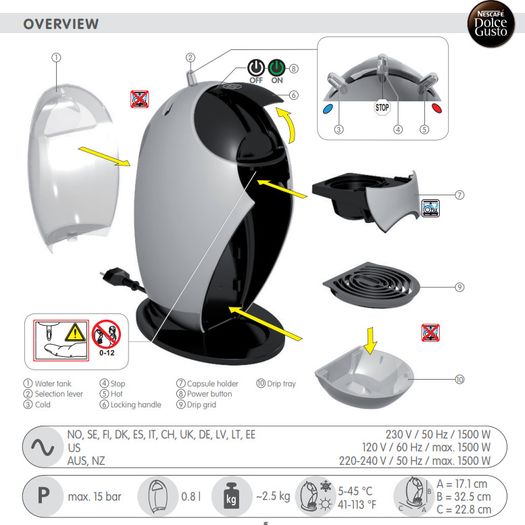 DeLonghi Dolce Gusto Jovia EDG250 Pod Capsule Coffee Machine