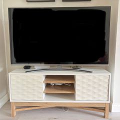 2 Units: Large Sideboard + TV Unit - White & Oak Effect