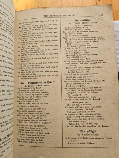 The Minstrel Of Eirinn. Rare Selection Of National Poetry Arranged With Notes By Terence O'hanlon. Forward By Father Pat Walsh. 1930 Large Volume Paperback In Poor Condition.  See Photos For Same.