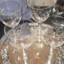 Vintage Etched Crystal Wine Glasses Set of 4 Elegant Stemware Barware Image 3