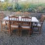 Extendable mahogony table with 6 chairs Image 2