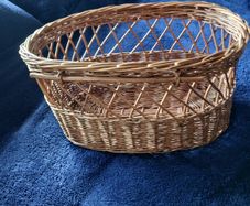 Wicker storage basket - oval shape