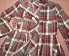 Ckeck coat jacket grey red black white Miss posh size 10