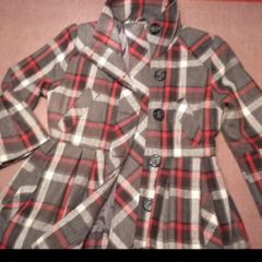 Ckeck coat jacket grey red black white Miss posh size 10