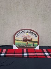 By post only wood aviation frame sign 50cm by 31