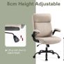 Ergonomic Office Chair Computer Chair Executive Office Chair with Flip Up Armrest High Back Rocking Function Height Adjustable Comfortable Desk Chair for Home Office Fabric Cream Image 7