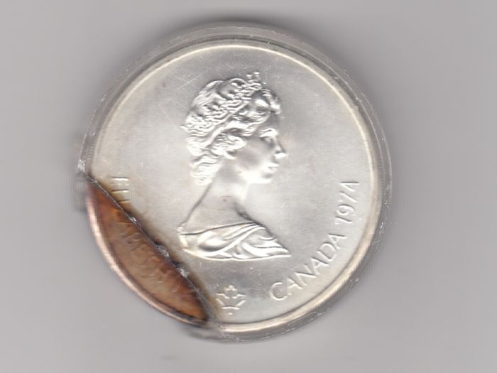 Canada,10 Dollar 92.5% Silver Coin, Montreal Olympics 1976 In Capsule,(no. G13)