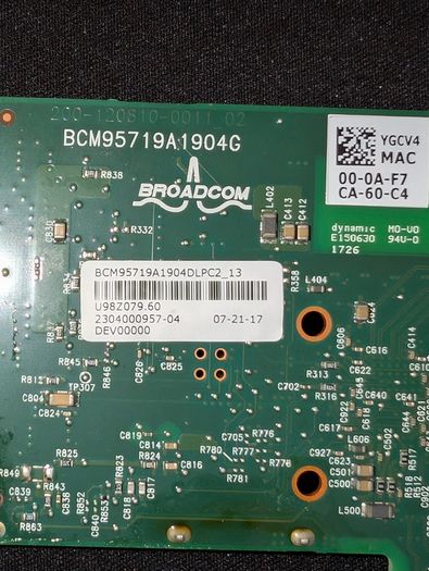 Broadcom BCM95719A1904AC Network BCM5719-4P 4 x 1GbE PCI Express Server NIC