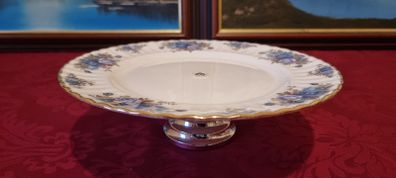 Royal Albert Moonlight Rose Bone China Gold Gilt Footed Cake Stand Made In England