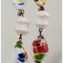 Retro Murano Millefiori Glass Long Drop Clip On Earrings Image 2