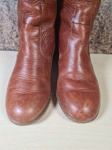 Vintage womens Dr Martens 11436 brown leather heeled riding boots knee high Size Uk 4 EU 37