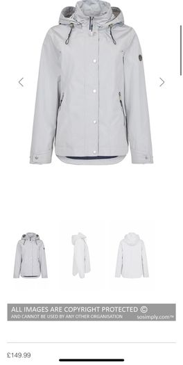 womens jacket water repellent windproof breathable Frandsen taped shoulders off white size 10/12