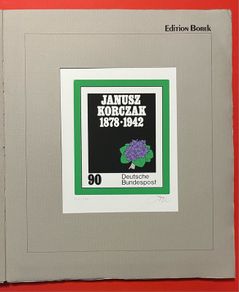 1978 Germany Borek Edition with slipcase. Contains stamps with 12 graphics under mounts with competition designs for postage stamps Germany