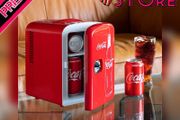 Coca Cola Mini Fridge 4 L/6 Can Portable Fridge/Mini Cooler Refrigerator for Food Beverages Drinks Skincare Snacks Home Bedroom Office Dorm Travel Car Boat, AC &amp; DC Plugs Included (FREE POSTAGE)