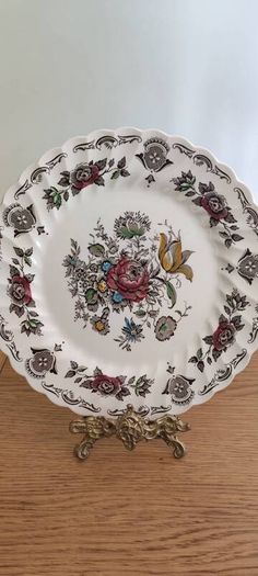 Vintage Myotts Bouquet Plates -Franciscan English Transferware China - Dinner 10 inch