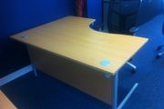 New Radial Desk with Cantilever Legs 1600 x 1200mm