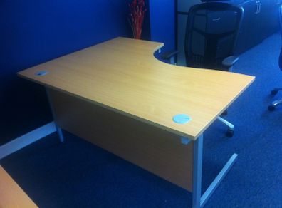 New Radial Desk with Cantilever Legs 1600 x 1200mm