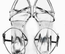 New Zara Sandals, wedge, silver, UK4