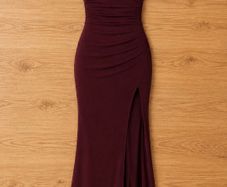 Burgundy Debs Prom Dress Size 12 Luxury Sparkle Backless Gown
