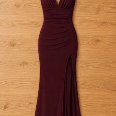 Burgundy Debs Prom Dress Size 12 Luxury Sparkle Backless Gown