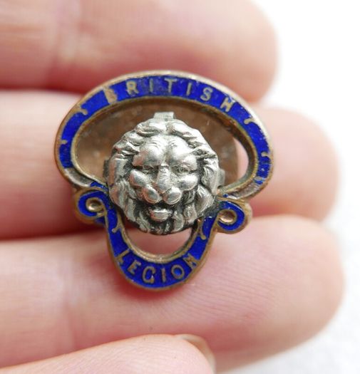 Vintage 1921 British Legion Brass Lapel Badge: J R Gaunt London