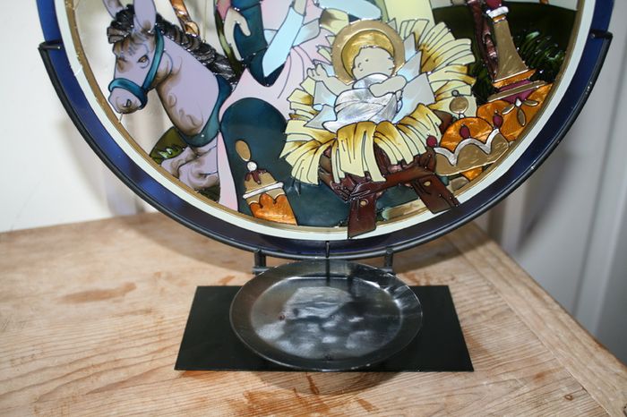 hand painted glass - candle stand