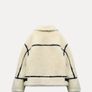 zara faux fur biker jacket Image 3