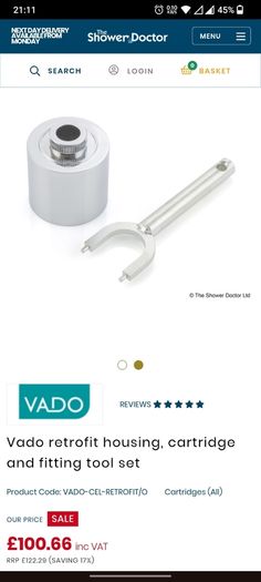 VADO Thermostatic shower mixer valve upgrade CEL-RETROFIT/O