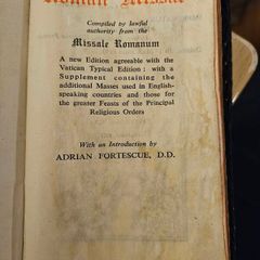 The Roman Missal published by Browne and Nolan Limited in Dublin. 1950 EDITION IN GOOD CONDITION.  SEE PHOTOS FOR SAME.