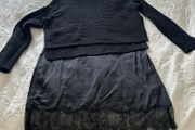 Allsaints Eloise Funnel Neck Dress Black Medium