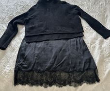 Allsaints Eloise Funnel Neck Dress Black Medium