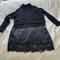 Allsaints Eloise Funnel Neck Dress Black Medium
