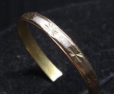 Vintage 14ct Gold Patterned Band Ring Size 52.5 Professionally Tested 1.14g