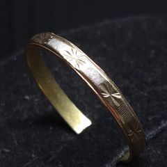Vintage 14ct Gold Patterned Band Ring Size 52.5 Professionally Tested 1.14g