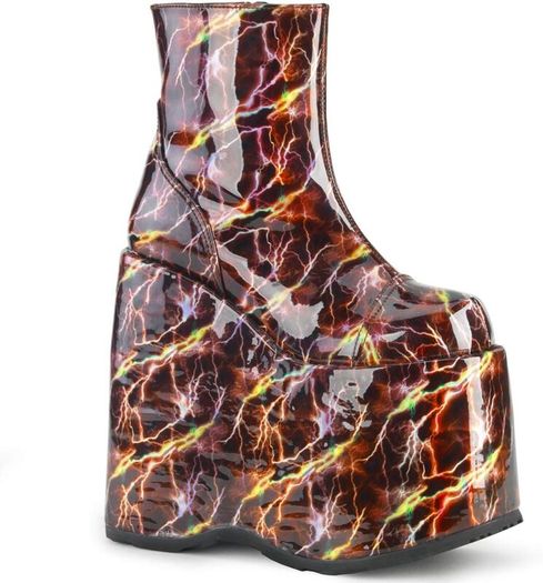 Demonia Platform Boot Size 7 Never worn Burgundy Holographic