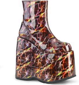 Demonia Platform boots Size 6 Burgundy Hologram