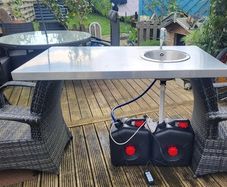 stainless steel sink and pump