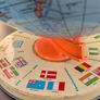 Vintage USSR Era World Globe Orange Meridian International Flag Base Image 9
