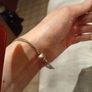 Silver tone bracelet with ball clasp Image 8