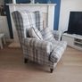 Beautiful Armchair Grey Tartan Image 2