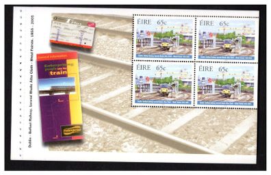 2005 Ireland Dublin Belfast Railways Commemorative Stamps Booklet Pane featuring 65c Modern "Enterprise Express" Mint Never Hinged (MNH). Hibernian HP157