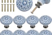 MULTIPLE COLOURS AVAILABLE 10 x Vintage Ceramic Door Drawer Handles, 34 mm Round Drawer Knobs, Furniture Knobs, Door Knobs, Furniture Handles for Cupboards, Cupboards, Kitchen, Children's Room