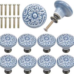 MULTIPLE COLOURS AVAILABLE 10 x Vintage Ceramic Door Drawer Handles, 34 mm Round Drawer Knobs, Furniture Knobs, Door Knobs, Furniture Handles for Cupboards, Cupboards, Kitchen, Children's Room